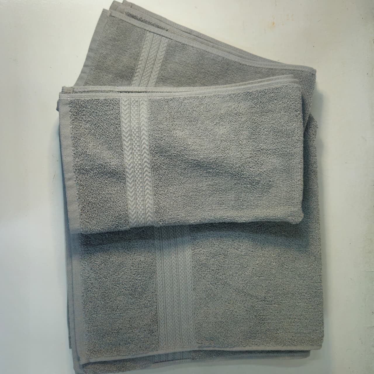 Chevron Towel Set- Silver Color