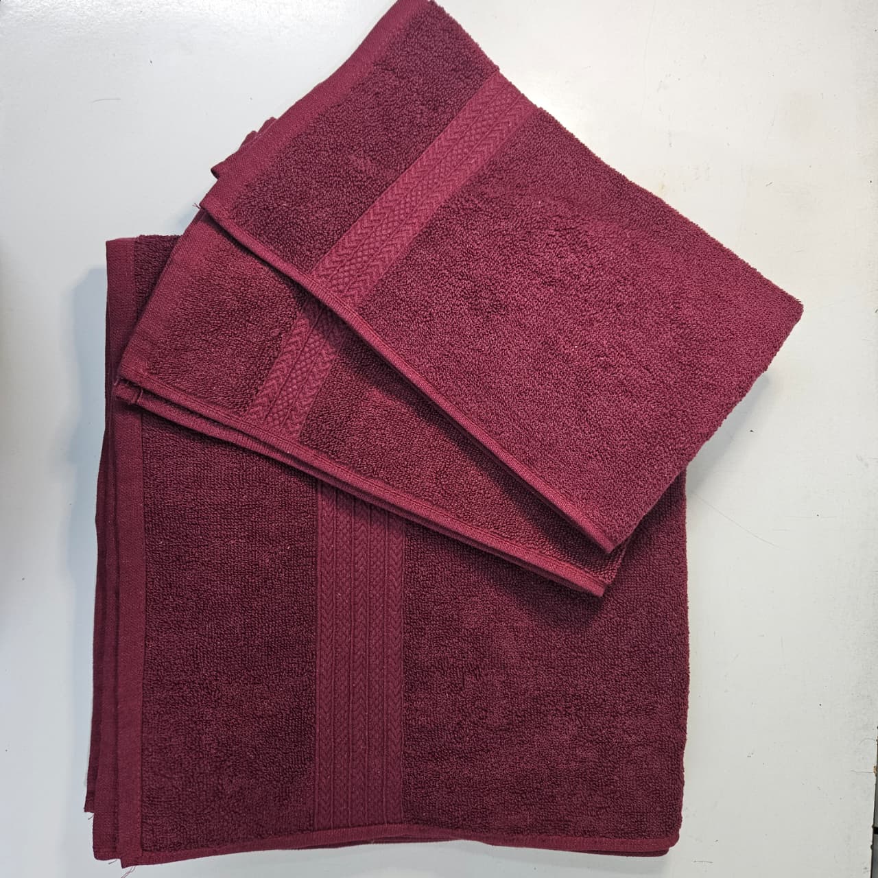 Chevron Towel Set- Wine Color